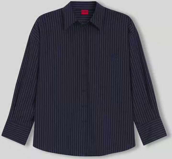 HUGO regular fit blouse met lange mouwen van puur katoen model 'EXTRA' - Foto 2