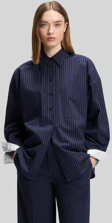 HUGO regular fit blouse met lange mouwen van puur katoen model 'EXTRA' - Foto 3