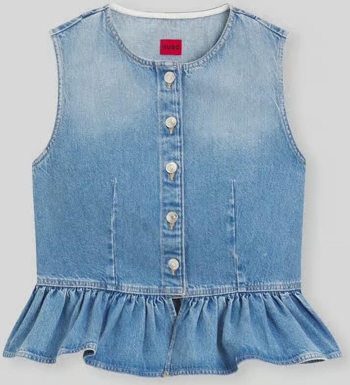 HUGO regular fit blousetop van puur katoen met peplum model 'GIMMA' - Foto 2