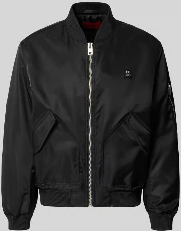 HUGO regular fit bomberjack met labelapplicatie model 'Badam2611' - Foto 2