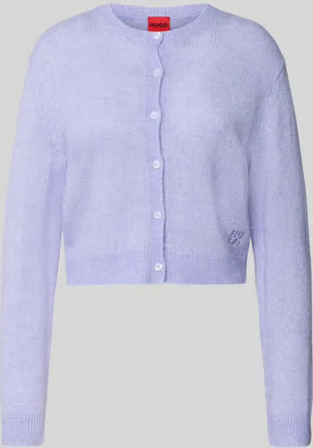 HUGO Regular fit gebreid jack met wol Model 'SFEBRA'