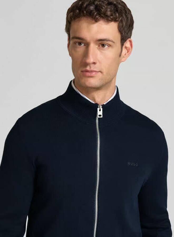 HUGO Regular fit gebreid jack van puur katoen model 'SAN JACOMO' - Foto 2