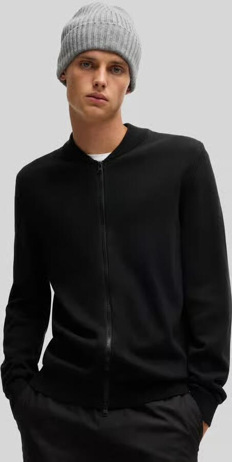 HUGO Regular fit gebreid jack van puur katoen model 'SAN JAQUE-C' - Foto 3