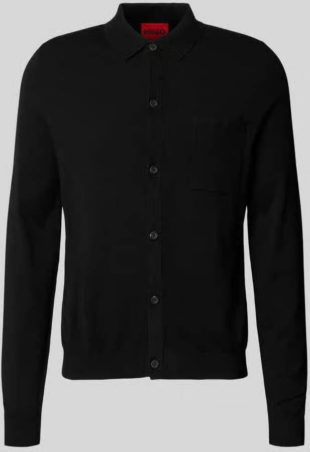 HUGO Regular fit gebreid jack van viscosemix model 'SAN JORDAN-CV'