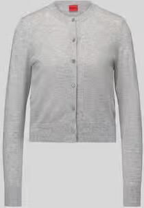 HUGO regular fit gebreid jack van wolmix met lyocell-kasjmiergehalte model 'Sfabro'