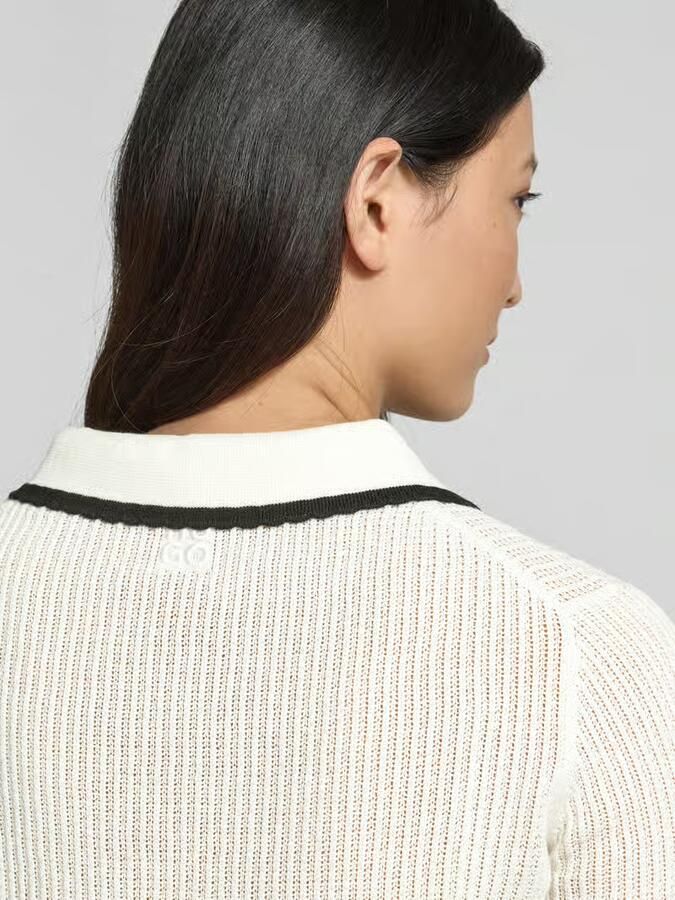 HUGO regular fit gebreid shirt van puur katoen model 'SLYSA'