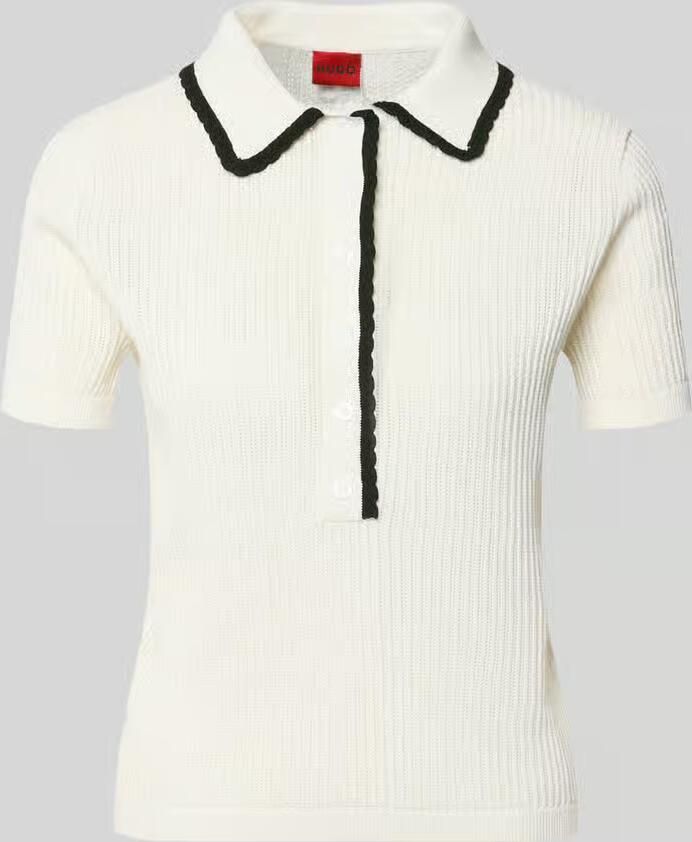 HUGO regular fit gebreid shirt van puur katoen model 'SLYSA' - Foto 2