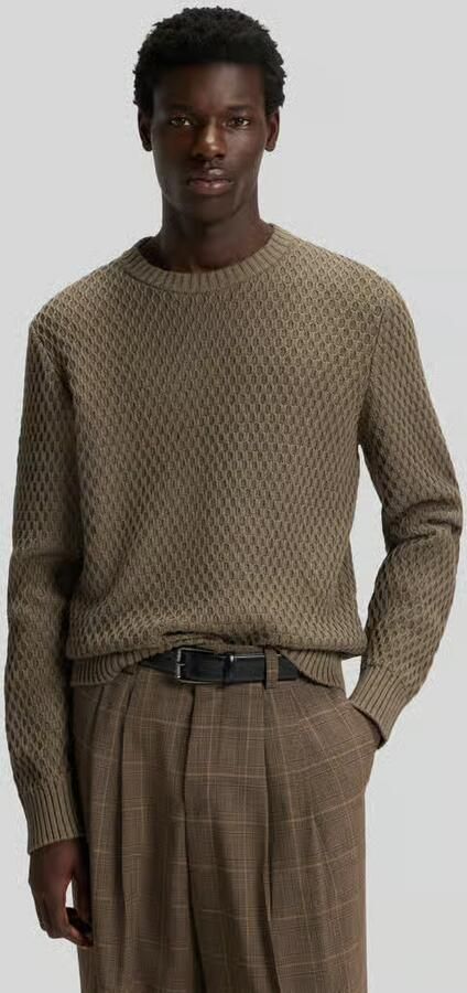 HUGO Regular fit gebreide pullover met 3D-structuurmotief model 'SYER' - Foto 2
