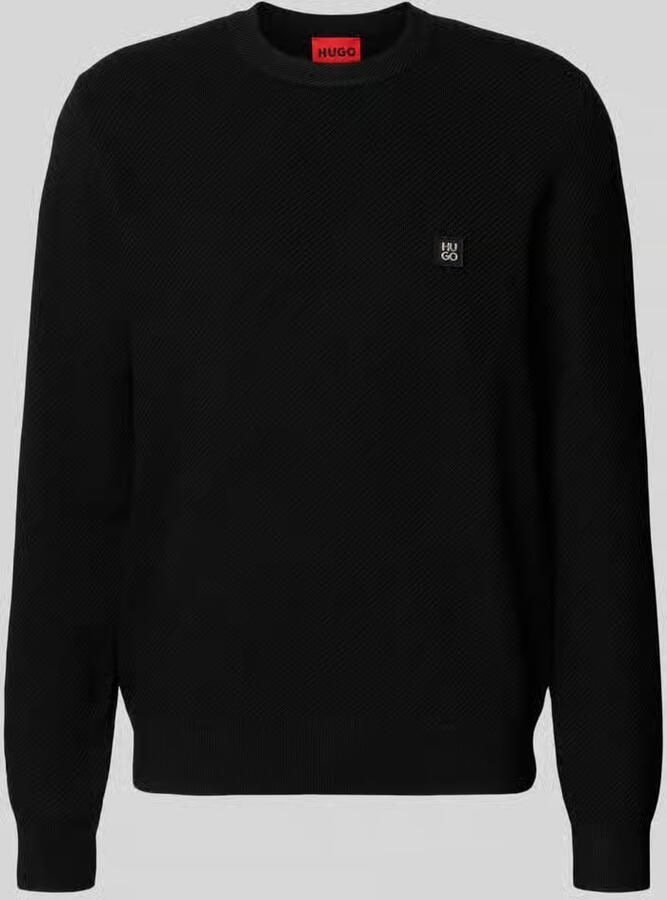 HUGO Regular fit gebreide pullover met scheerwol model 'SETAL' - Foto 3