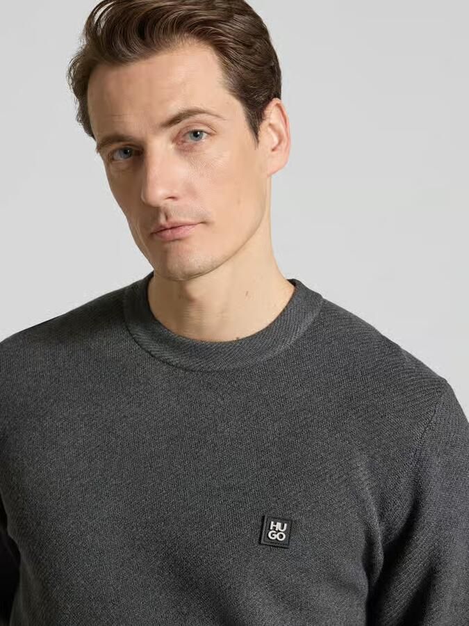 HUGO Regular fit gebreide pullover met scheerwol model 'SETAL' - Foto 3