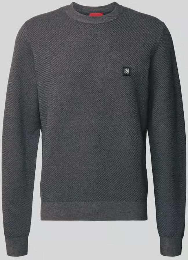 HUGO Regular fit gebreide pullover met scheerwol model 'SETAL'