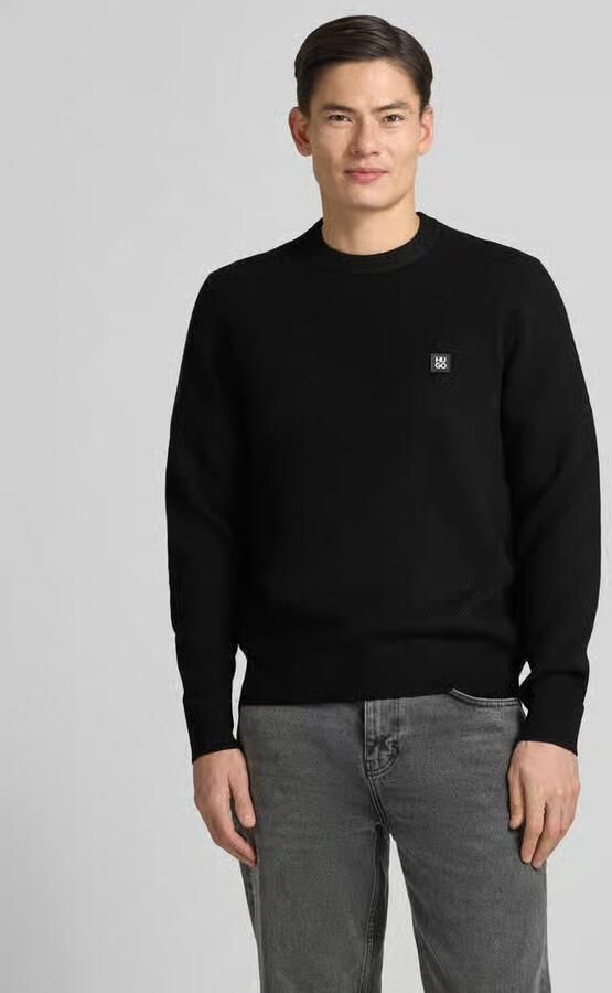 HUGO Regular fit gebreide pullover met scheerwol model 'SETAL' - Foto 6