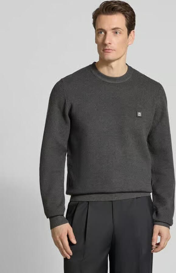 HUGO Regular fit gebreide pullover met scheerwol model 'SETAL' - Foto 5