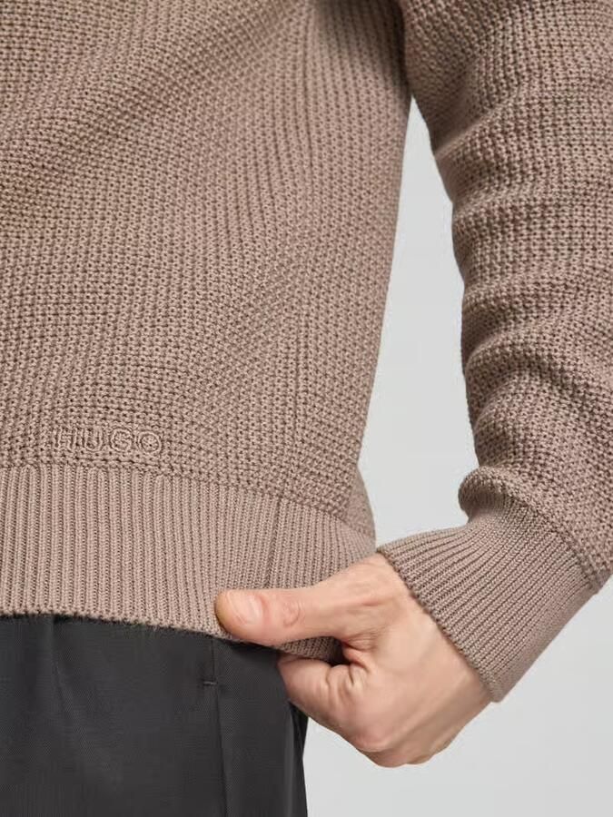 HUGO regular fit gebreide pullover van puur katoen model 'SAFFOWL' - Foto 2