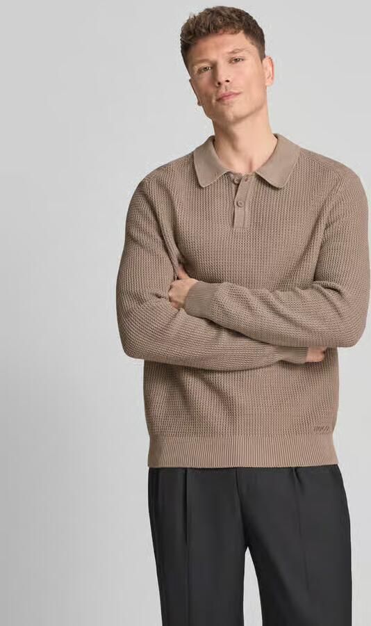 HUGO regular fit gebreide pullover van puur katoen model 'SAFFOWL' - Foto 4