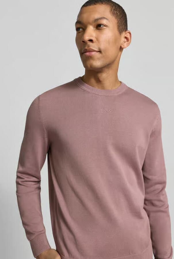 HUGO Regular fit gebreide pullover van puur katoen model 'SAN CASSIUS-C2' - Foto 2