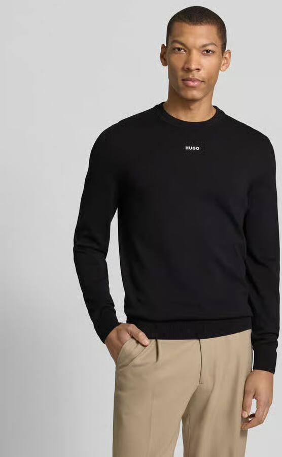 HUGO Regular fit gebreide pullover van puur katoen model 'SAN CASSIUS-C2' - Foto 4