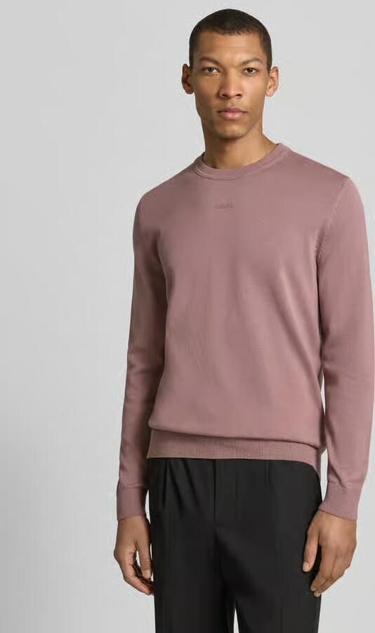 HUGO Regular fit gebreide pullover van puur katoen model 'SAN CASSIUS-C2' - Foto 4