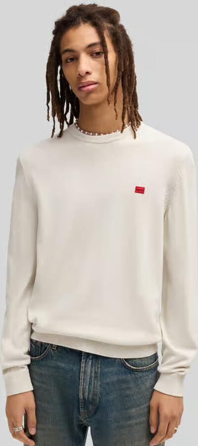 HUGO Regular fit gebreide pullover van puur katoen model 'SAN CASSIUS' - Foto 2