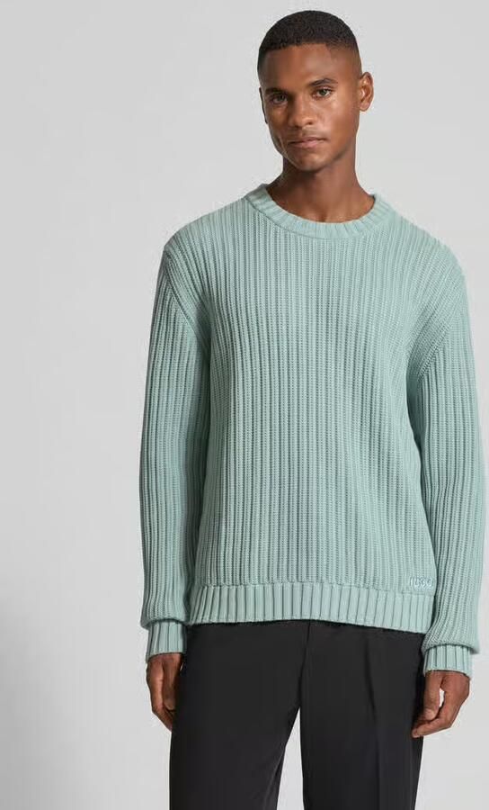 HUGO Regular fit gebreide pullover van puur katoen model 'SRIBBEN_1' - Foto 2