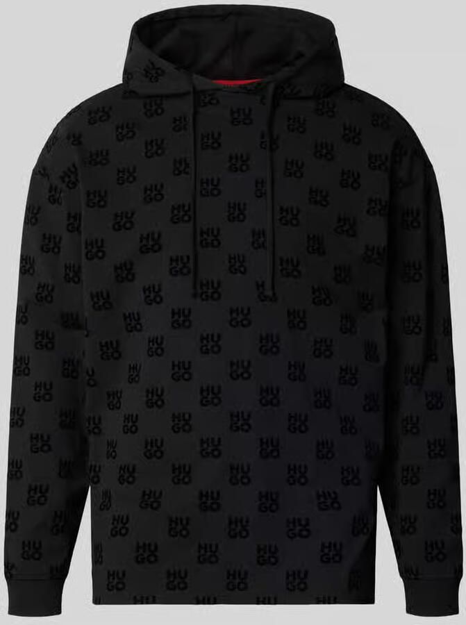 HUGO Regular fit hoodie van katoenmix