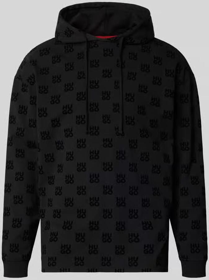 HUGO Regular fit hoodie van katoenmix