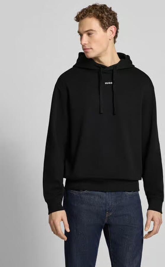 Hugo Boss Zwarte trui met capuchon en elastische boorden Zwart Heren - Foto 10