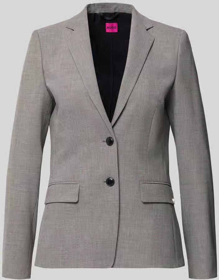 HUGO Regular fit lange blazer met klepzakken model 'Adalas'
