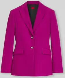 HUGO Regular fit lange blazer met viscose met model 'Asmalla'