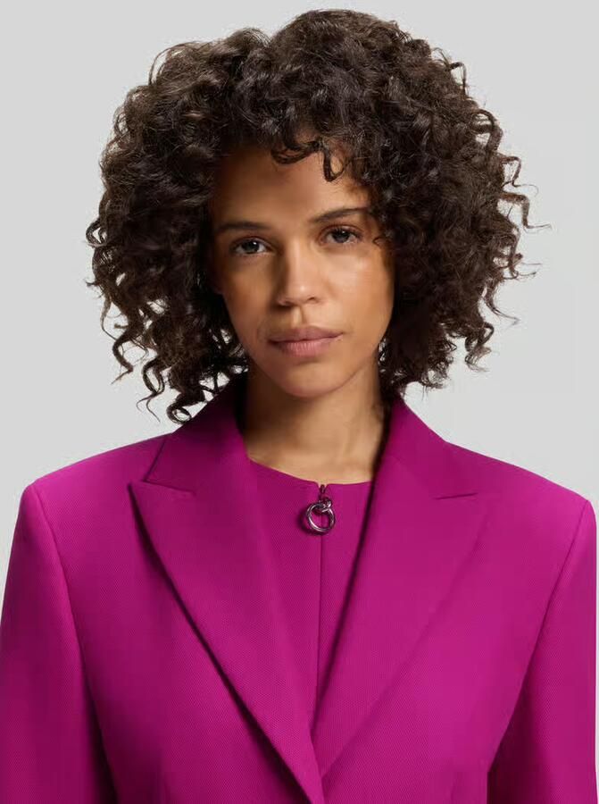 HUGO Regular fit lange blazer met viscose met model 'Asmalla'