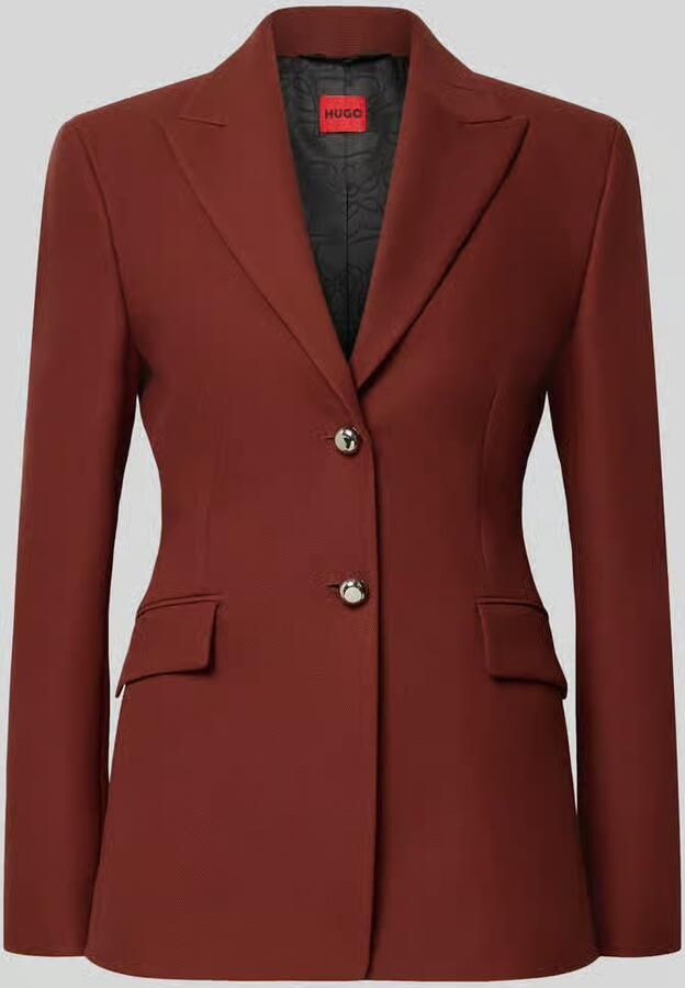 HUGO Regular fit lange blazer met viscose met model 'Asmalla'