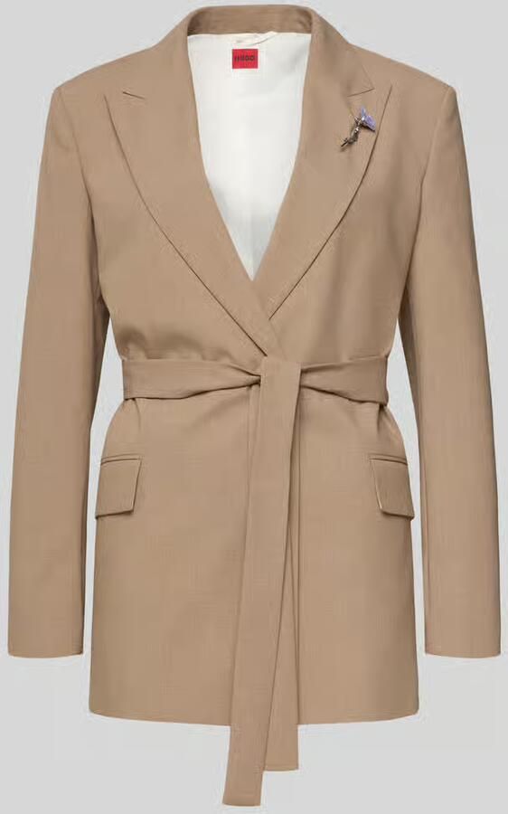 HUGO Regular fit lange blazer met viscose model 'ABIVALE'