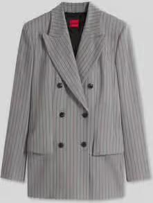 HUGO Regular fit lange blazer met viscose model 'Ankati'