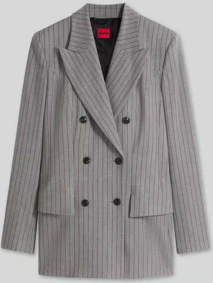 HUGO Regular fit lange blazer met viscose model 'Ankati' - Foto 2