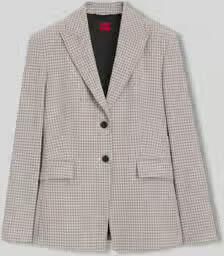 HUGO regular fit lange blazer van katoenmix met klepzakken