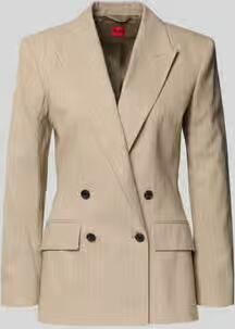 HUGO regular fit lange blazer van katoenmix model 'AZENIA'