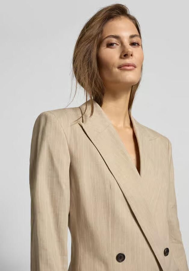 HUGO regular fit lange blazer van katoenmix model 'AZENIA'