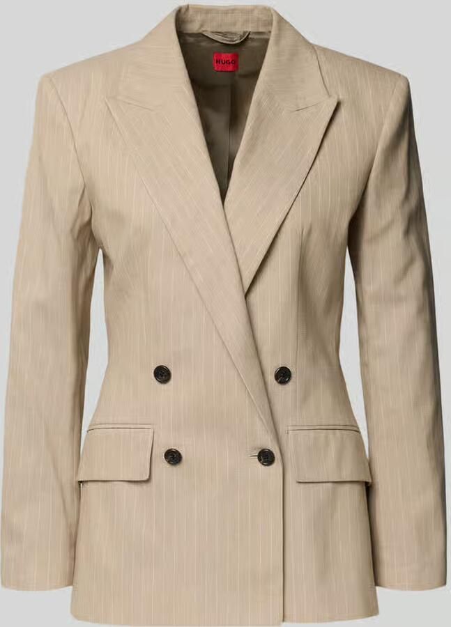 HUGO regular fit lange blazer van katoenmix model 'AZENIA' - Foto 2