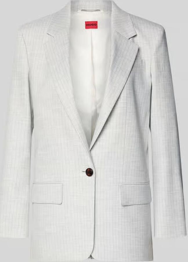 HUGO regular fit lange blazer van linnenmix model 'ANETTEA' - Foto 2