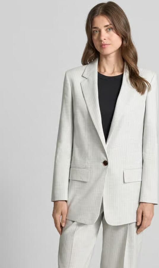 HUGO regular fit lange blazer van linnenmix model 'ANETTEA' - Foto 4