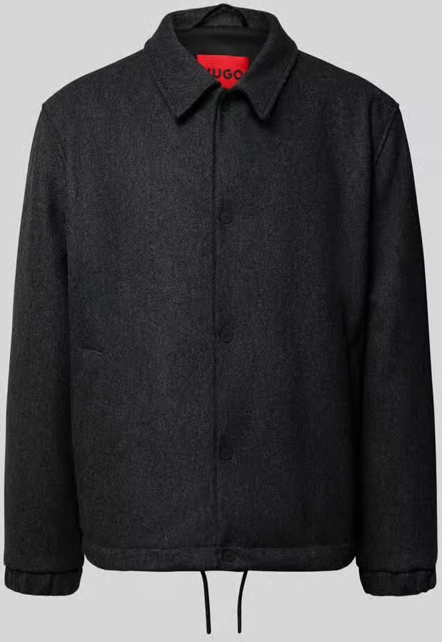 HUGO Regular fit lange jas van scheerwolmix model 'BAKS'
