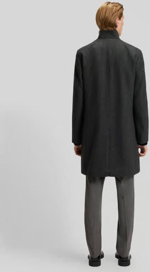 HUGO Regular fit lange wollen jas met opstaande kraag model 'MINTRAX2541'