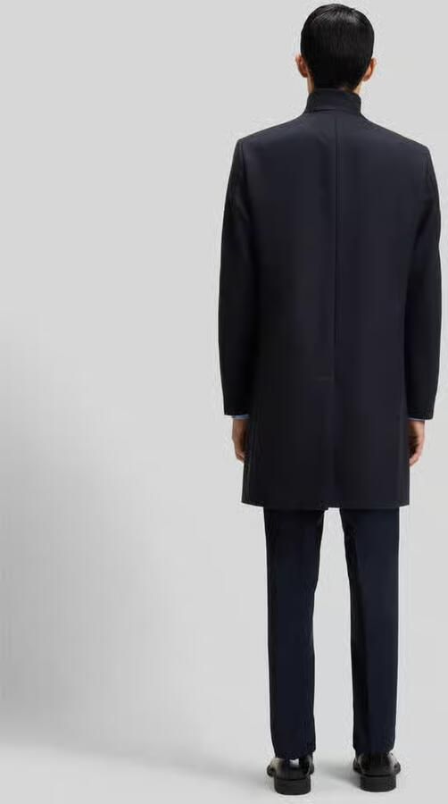 HUGO Regular fit lange wollen jas met opstaande kraag model 'MINTRAX2541'
