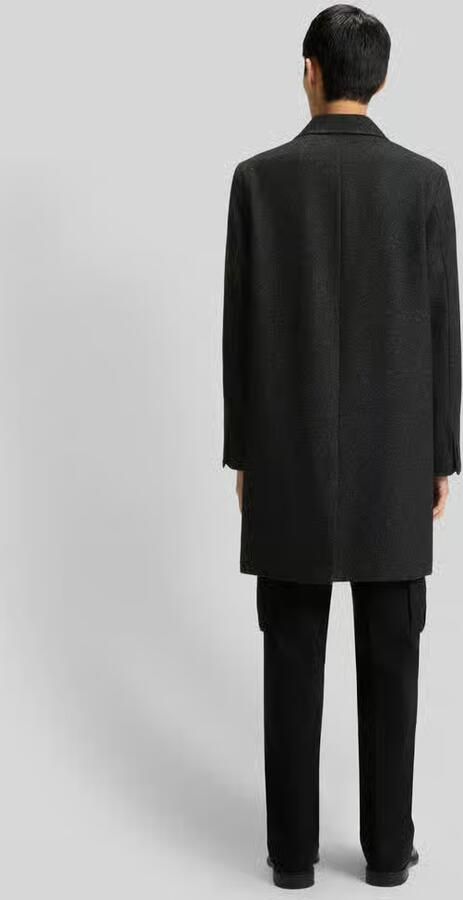 HUGO Regular fit lange wollen jas van twill model 'MALTE2541'
