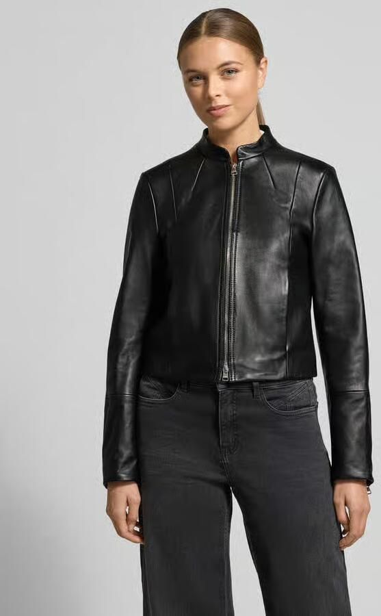 HUGO Regular fit leren jack met verkorte pasvorm model 'LASARI' - Foto 4