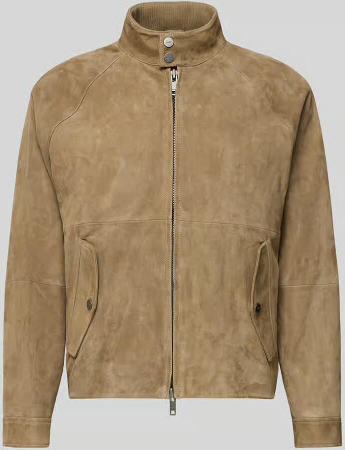 HUGO Regular fit leren jack van echt geitenleer model 'LORIDGE'