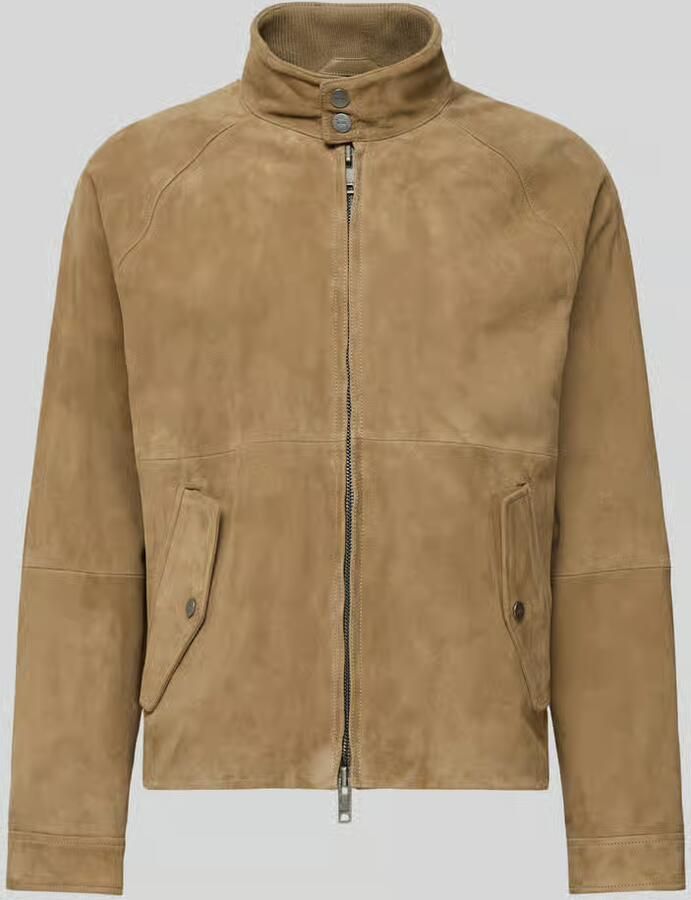 HUGO Regular fit leren jack van echt geitenleer Model 'LORIDGE'