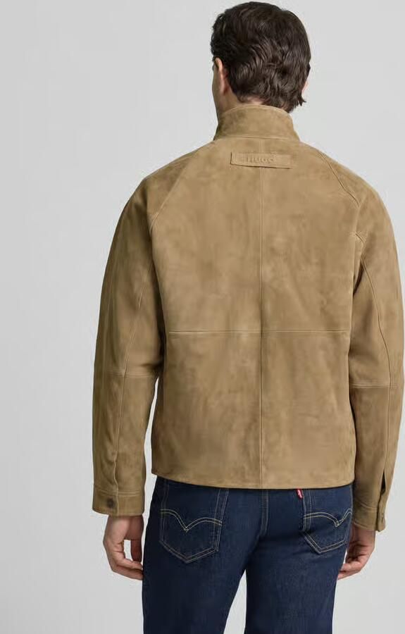 HUGO Regular fit leren jack van echt geitenleer model 'LORIDGE' - Foto 3