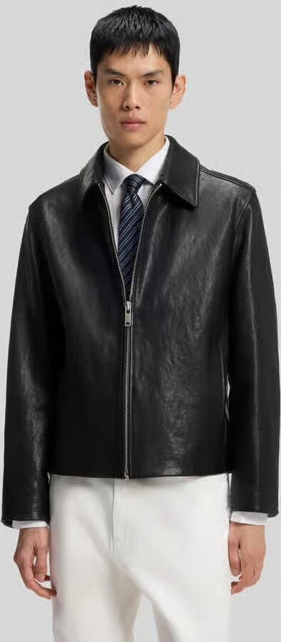 HUGO Regular fit leren jack van echt lamsleer model 'Liro' - Foto 3