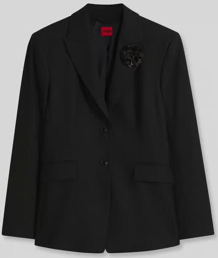 HUGO Regular fit longblazer van viscosemix